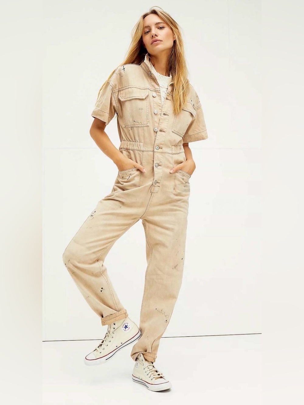 Free People Marci Jumpsuit - Dirty Ecru